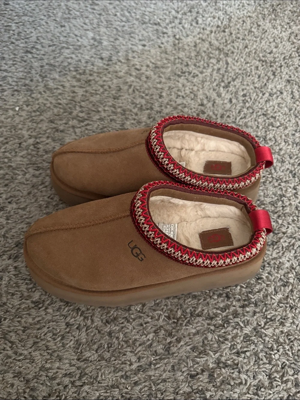 UGG Tazz shearling lined platform shoes in chestnut